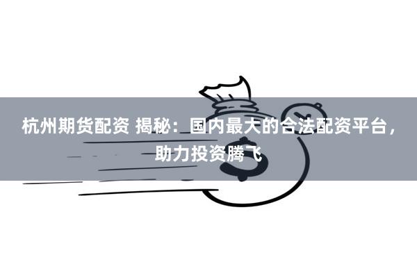 杭州期货配资 揭秘：国内最大的合法配资平台，助力投资腾飞
