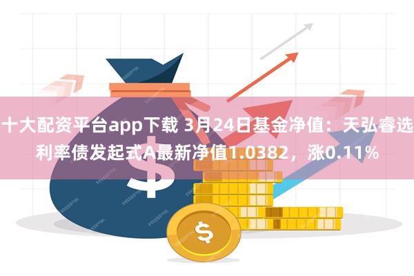 十大配资平台app下载 3月24日基金净值：天弘睿选利率债发起式A最新净值1.0382，涨0.11%